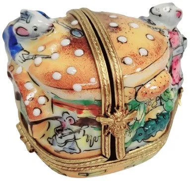 3 Hinged Mice House Eating Cheeseburger Rare