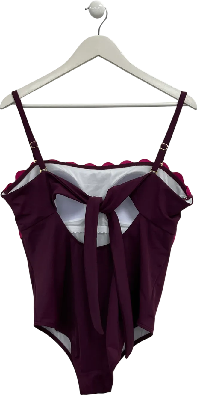 Boden Purple Giant Rik Rak Swimsuit UK 18