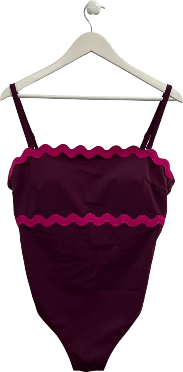 Boden Purple Giant Rik Rak Swimsuit UK 18