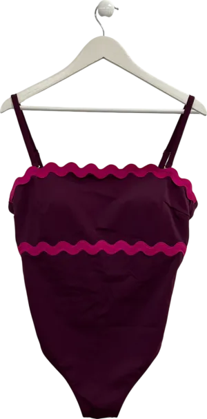Boden Purple Giant Rik Rak Swimsuit UK 18