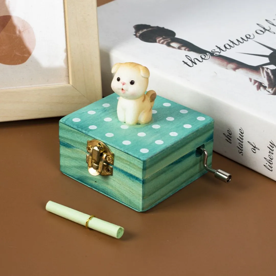 Cute Cat Music Box | Hand Crank Music Box