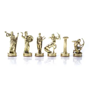 Handcrafted Metallic Chessmen set - Labours of Hercules (Medium)
