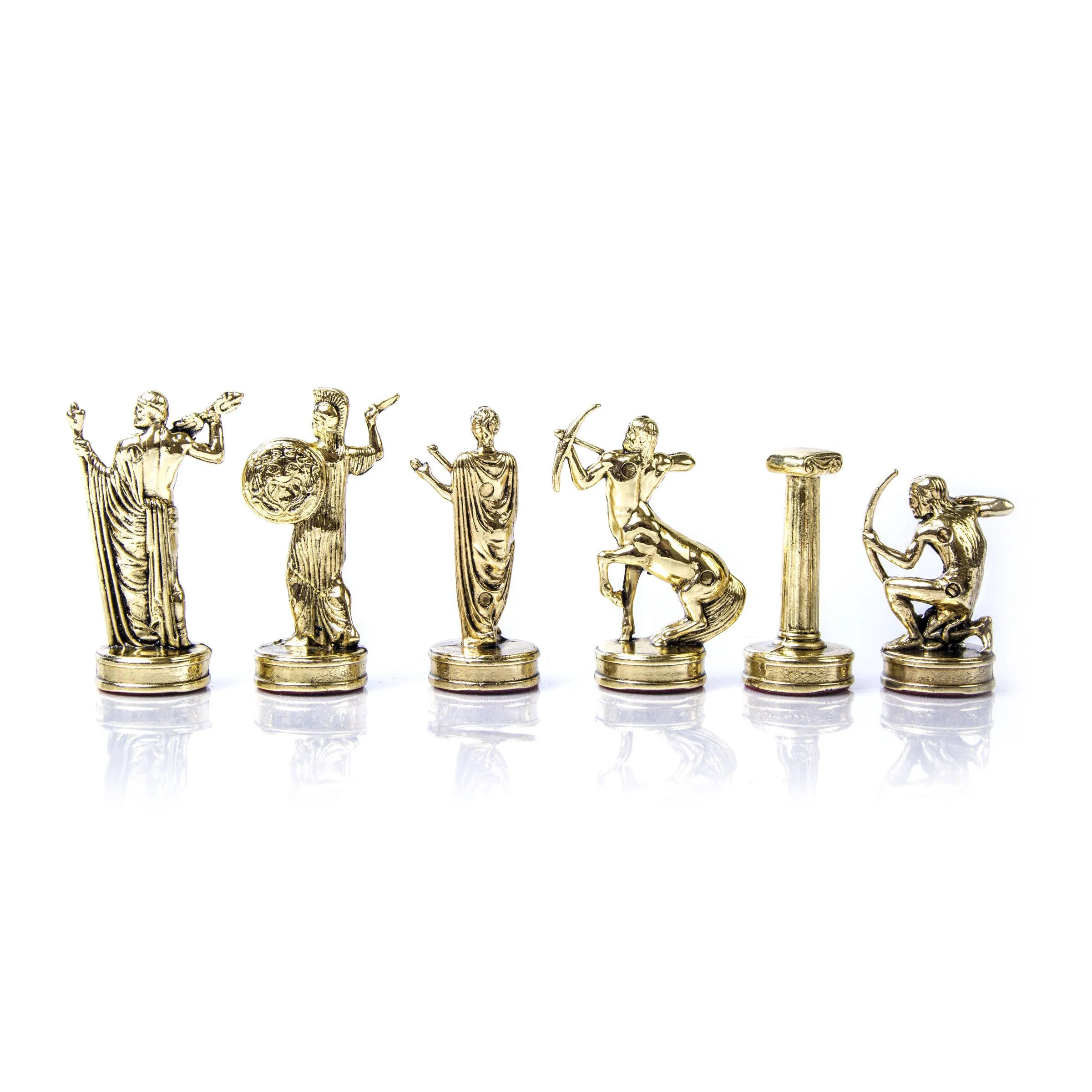 Handcrafted Metallic Chessmen set - Labours of Hercules (Medium)