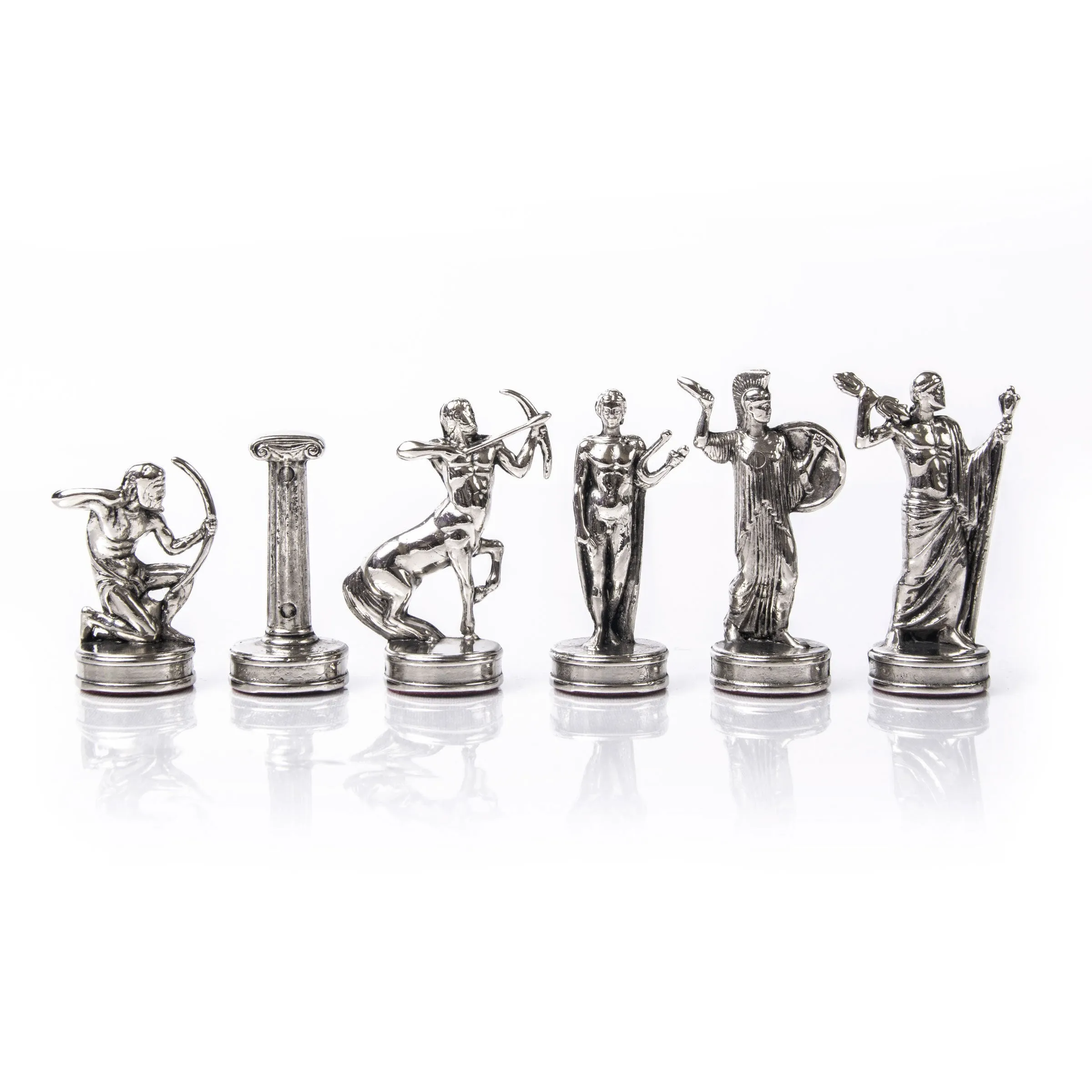 Handcrafted Metallic Chessmen set - Labours of Hercules (Medium)