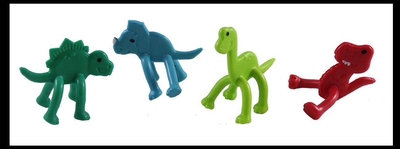 LAST CHANCE - LIMITED STOCK - SALE  - Tiny Dinosaur Bendable Fidget Toys - Cute Mini Dino Animal Figurines - Party Favors, Prizes, Egg Fillers