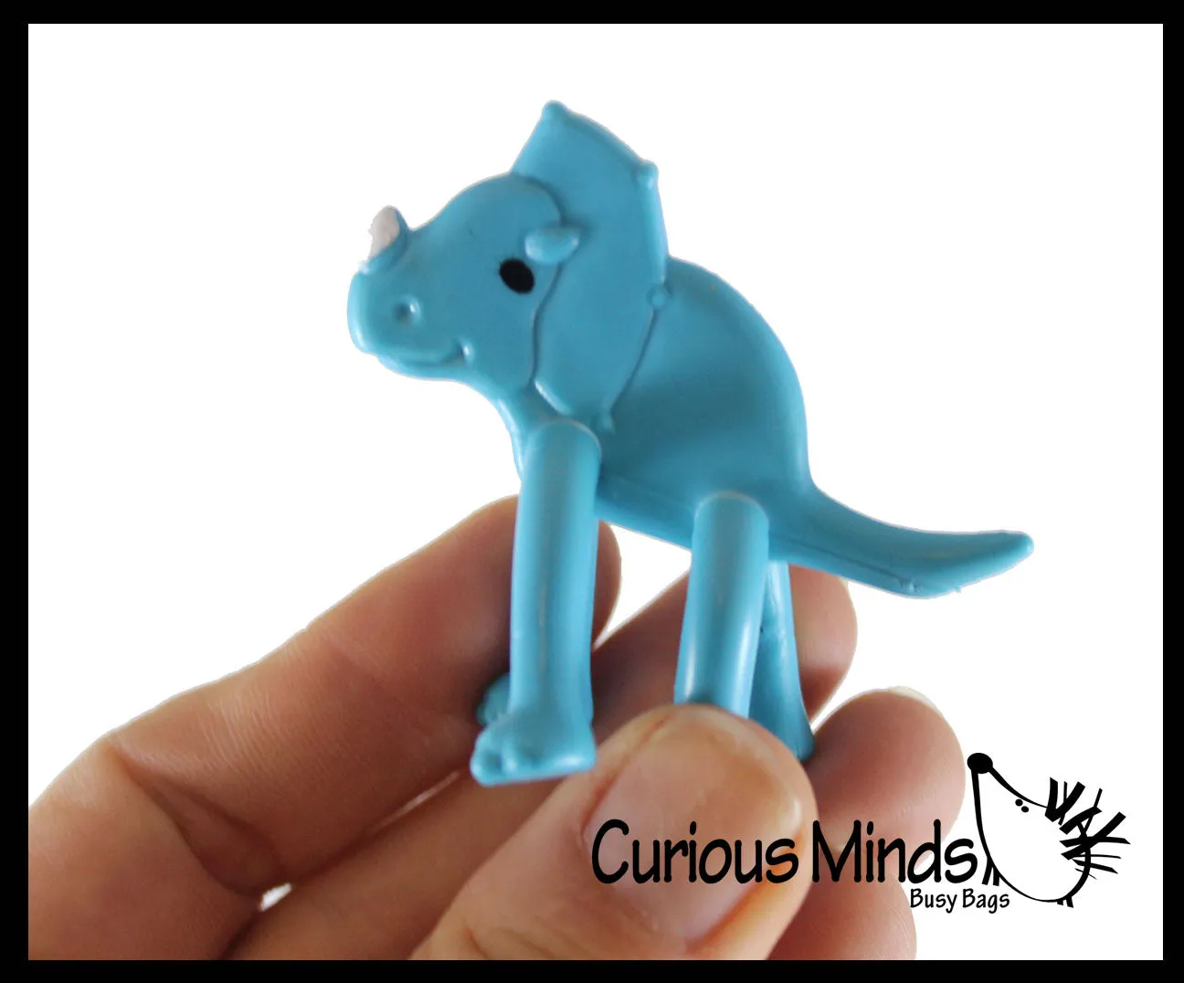 LAST CHANCE - LIMITED STOCK - SALE  - Tiny Dinosaur Bendable Fidget Toys - Cute Mini Dino Animal Figurines - Party Favors, Prizes, Egg Fillers