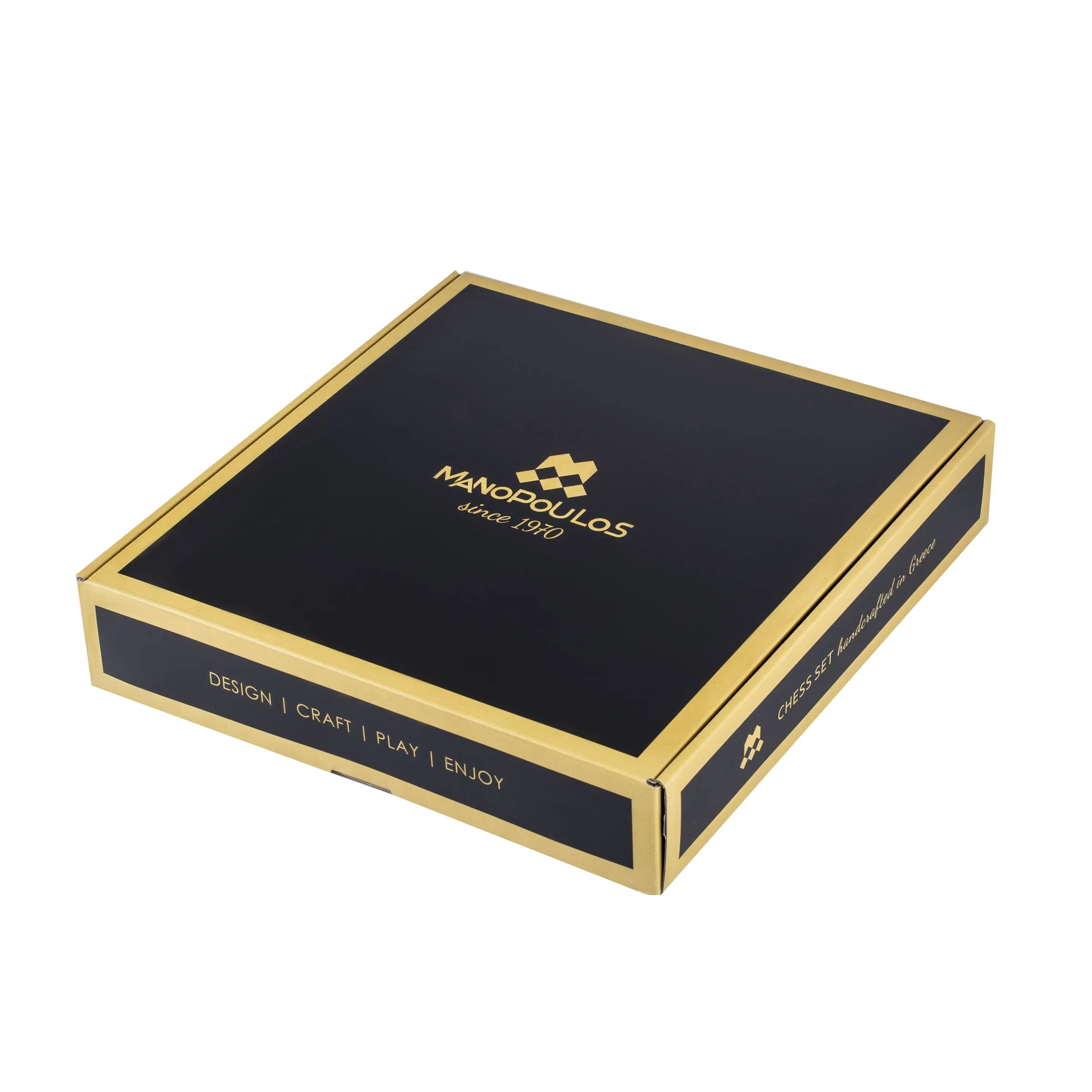 Luxury Greek Mythology Chess Set in Wooden Box with Gold & Silver Chessmen on Bronze Chessboard – 48x48cm (Extra Large)